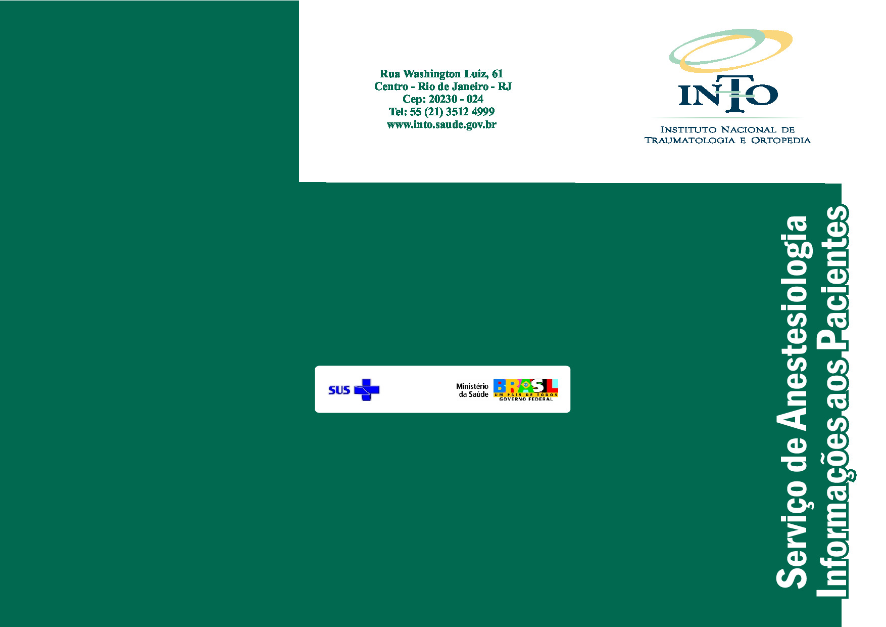 Artigo “Serviço de Anestesiologia: Informações aos Pacientes” – Biblioteca Virtual em Saúde MS [PDF]