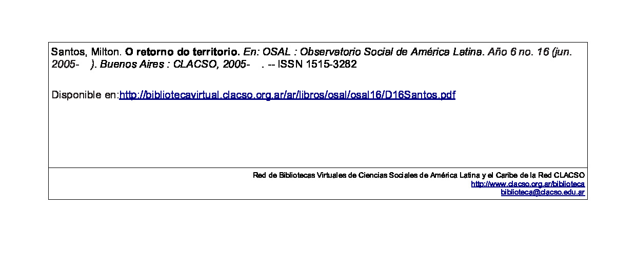 O retorno do território – Milton Santos | PDF