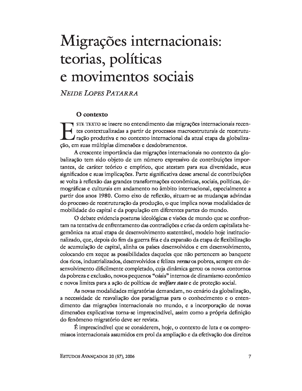 Migrações internacionais: teorias, políticas e movimentos sociais .pdf