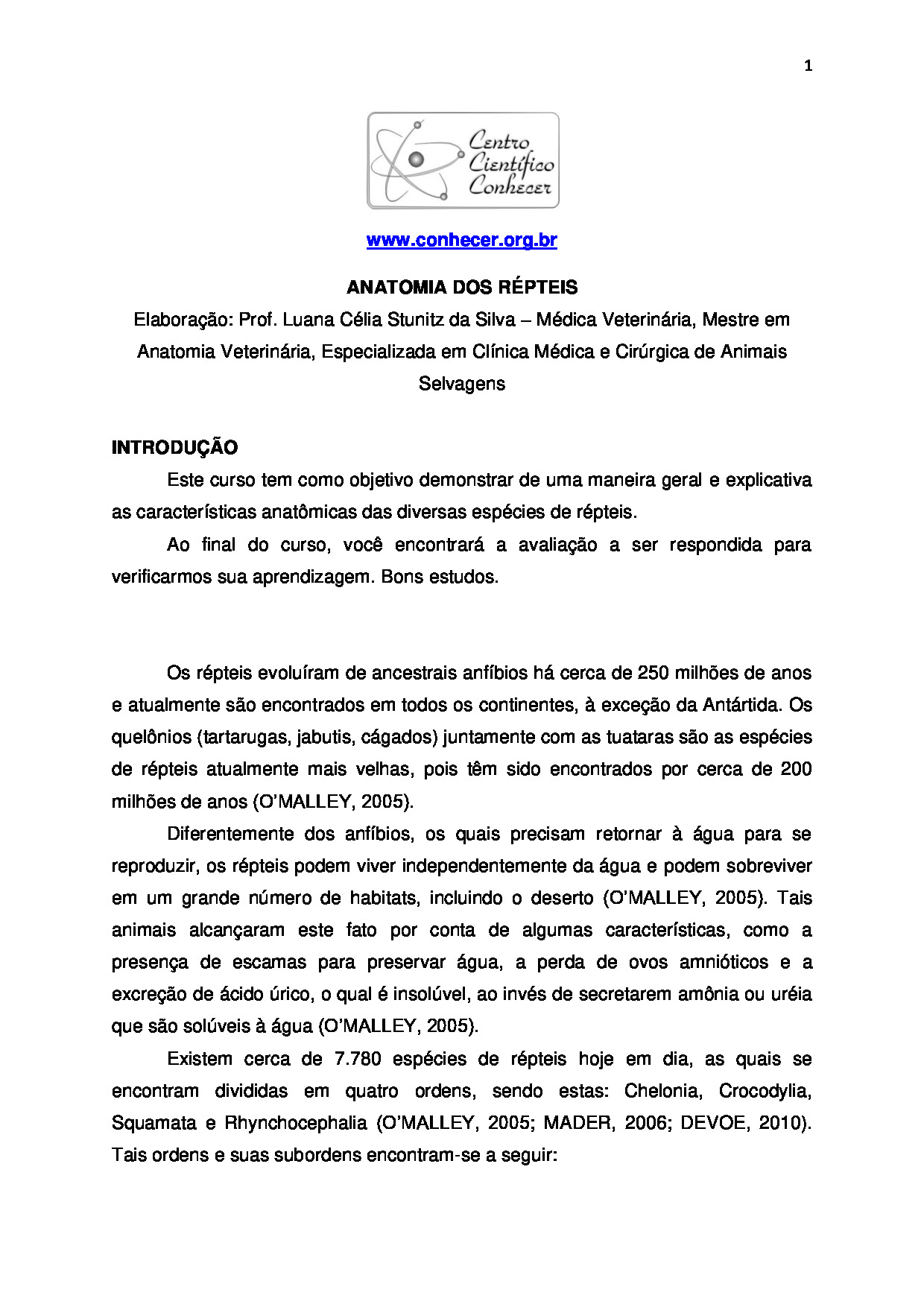 Anatomia dos Répteis (Luana Célia Stunitz da Silva)