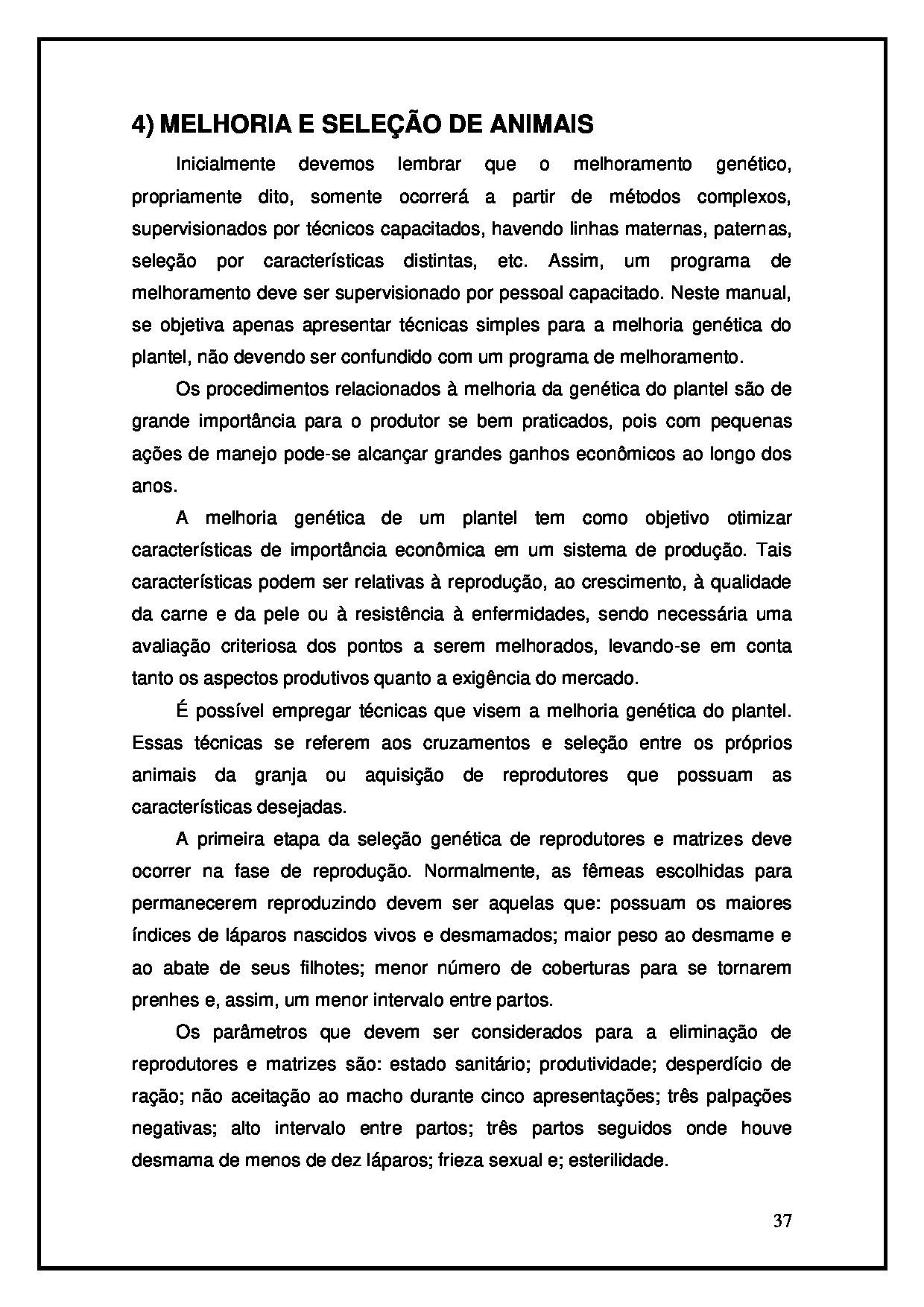 MELHORIA E SELEÇÃO DE ANIMAIS – Manual pártico de cunicultura parte 2