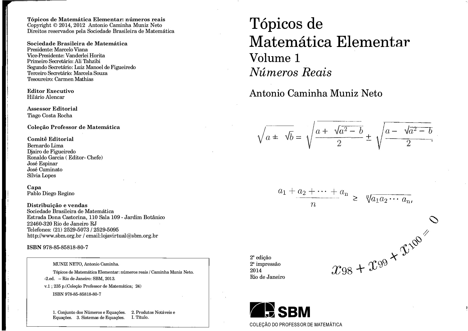 Tópicos de Matemática Elementar  Volume 1  Numeros Reais  (2ª Edição)  SBM