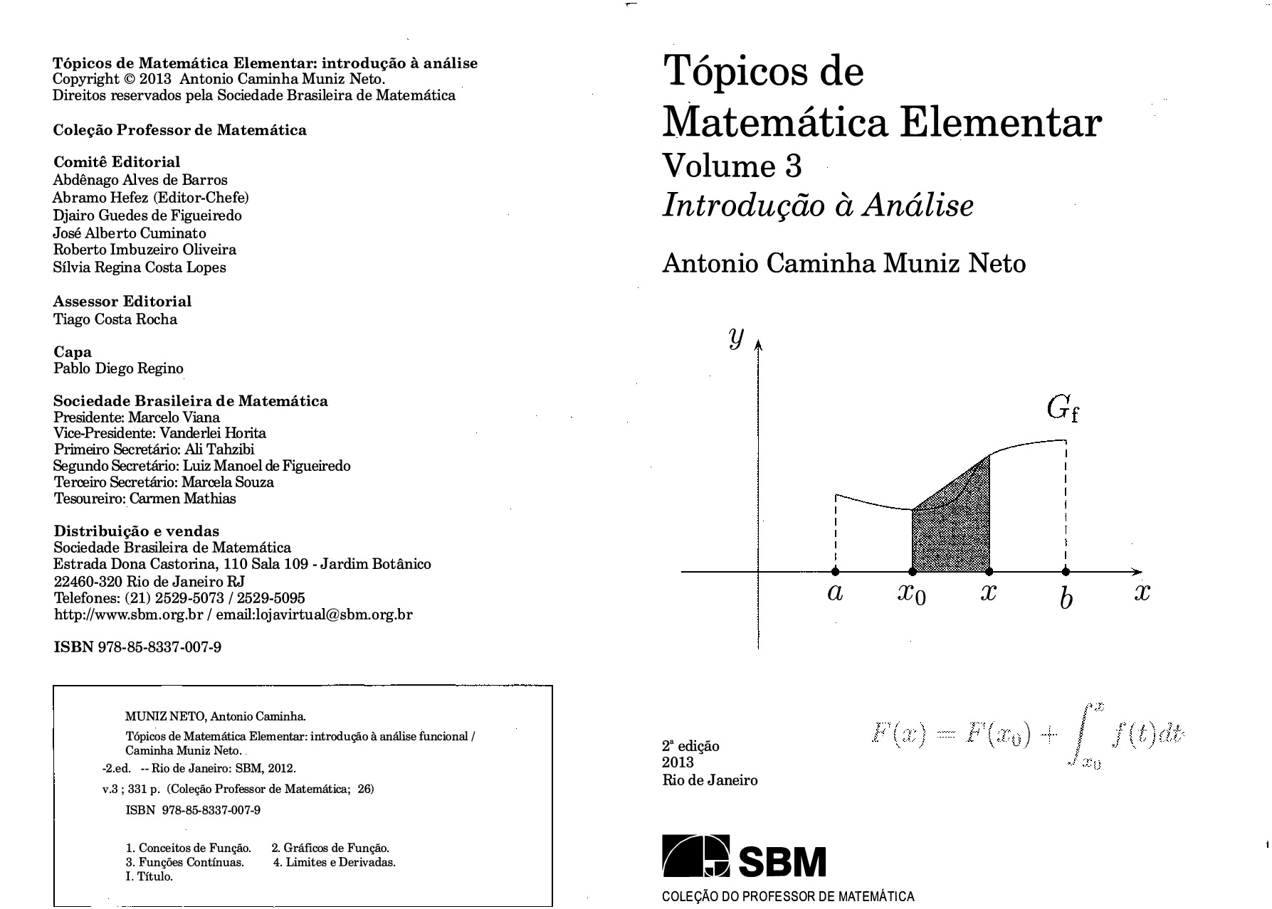 Tópicos de Matemática Elementar Volume 3  Introdução à Analise (2ª Edição) SBM  | Livro PDF
