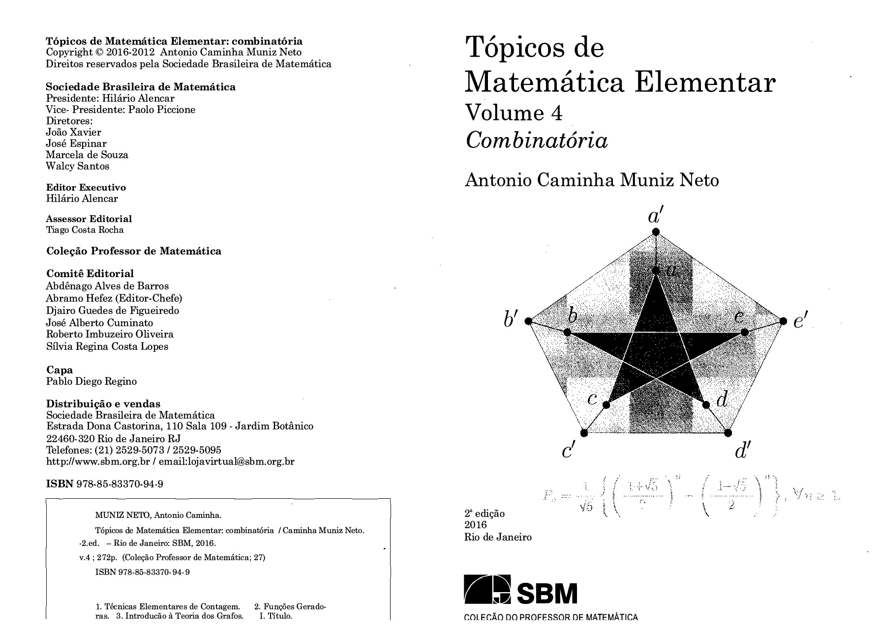 Tópicos de Matemática Elementar Volume 2 Combinatória – (2ª Edição) SBM | Livro PDF