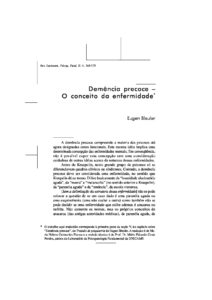 Demência precoce: O conceito da enfermidade – Eugen Bleuler