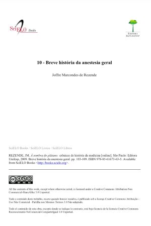 breve história de anestesia geral
