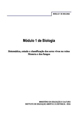 Livro “Módulo 1 de Biologia do 2º Ciclo -PESD |Moçambique [PDF]