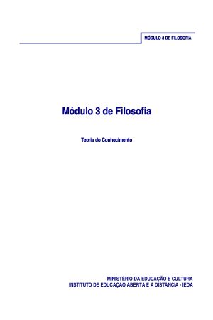Módulo 3 de Filosofia do 2º Ciclo | PESD | IEDA – Moçambique [PDF]