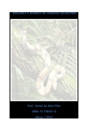 “Biologia e Manejo de Animais Silvestres” – Durval da Silva Filho [PDF].