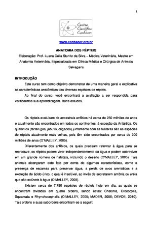 Anatomia dos Répteis (Luana Célia Stunitz da Silva)