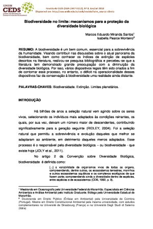 Biodiversidade no limite: mecanismos para a proteção da diversidade biológica