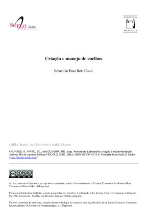 Criação e manejo de coelhos pdf