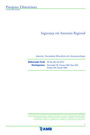 Livro “Segurança em Anestesia Regional” – Fernandes CR, Fonseca NM, Rosa DM [PDF]