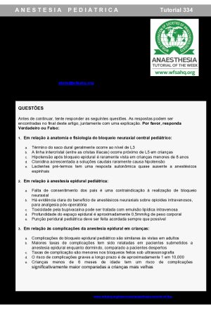 “Anestesia Epidural em Crianças” – Dr. Melinda Same [PDF]